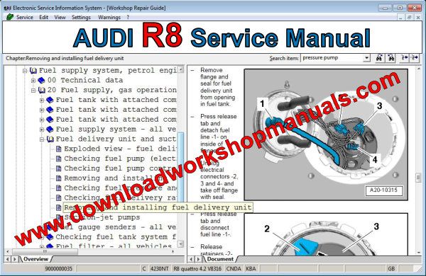 AUDI R8 WORKSHOP REPAIR MANUAL