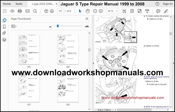 Jaguar S Type Repair Manual 1999 to 2008