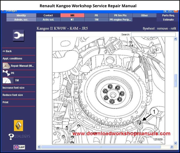 Renault Kangoo Service Repair Workshop Manual Download