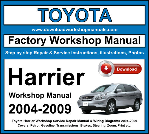 Toyota Harrier Service Repair Workshop Manual